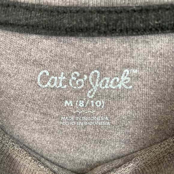 Cat & Jack Emoji Boys T-Shirt Size M (8-10) Grey with Sequin Smiley Face - Picture 3 of 5